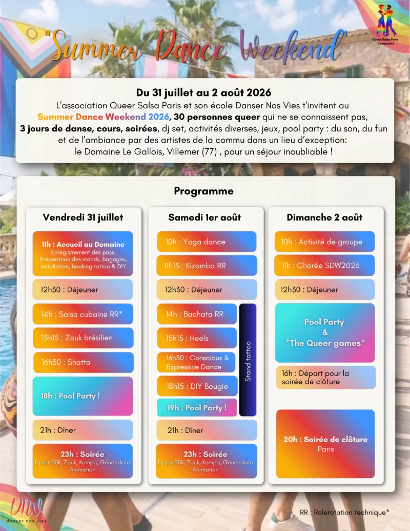 Queer Summer Dance Weekend 2026 — Villemer